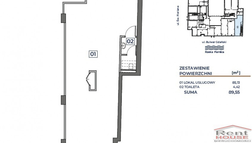 Lokal Sprzedaż Szczecin Łasztownia Bulwar Gdański